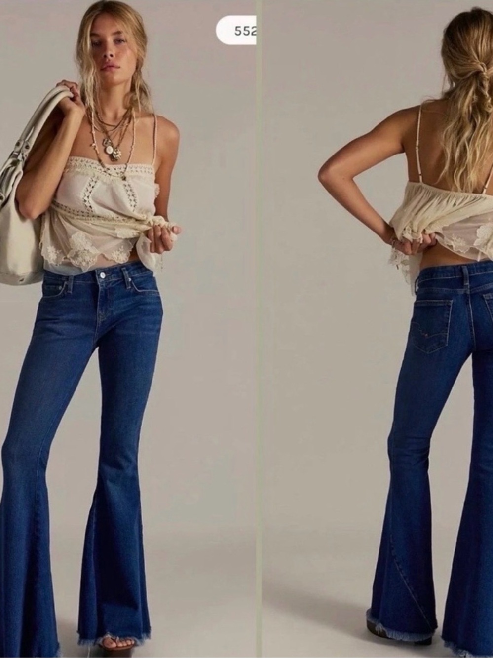 We The Free Dark Blue Flare Jeans